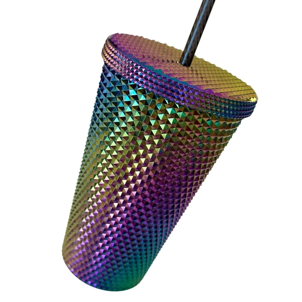 Starbucks Oil Slick Studded Tumbler 16oz Fall 2023 Rainbow Halloween Cup Coffee